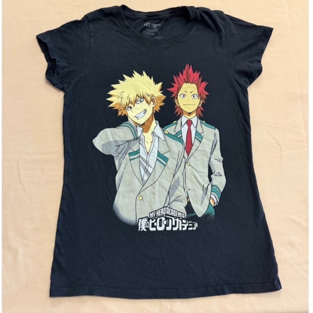 Hot Topic My Hero Academia Graphic Tee Black‎ Bakugo Kirishima Anime Womens M